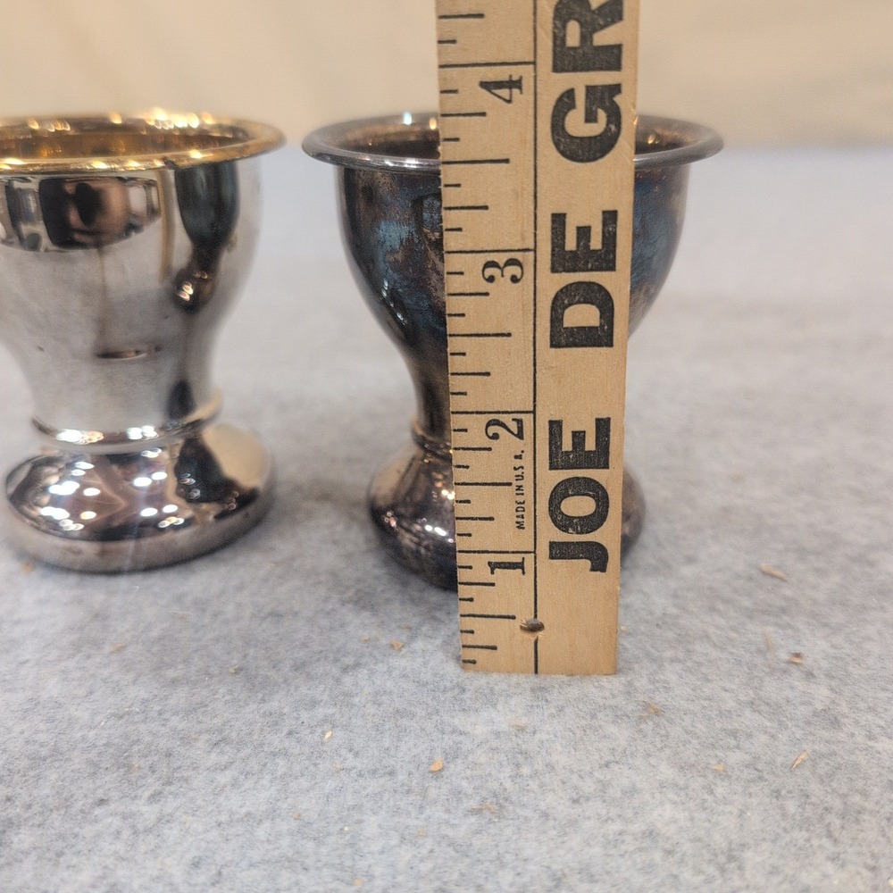 Dingeldein St Louis Silver Plated Egg Cups Gold Wash Interior Set of 2 149799 - Picture 2 of 5